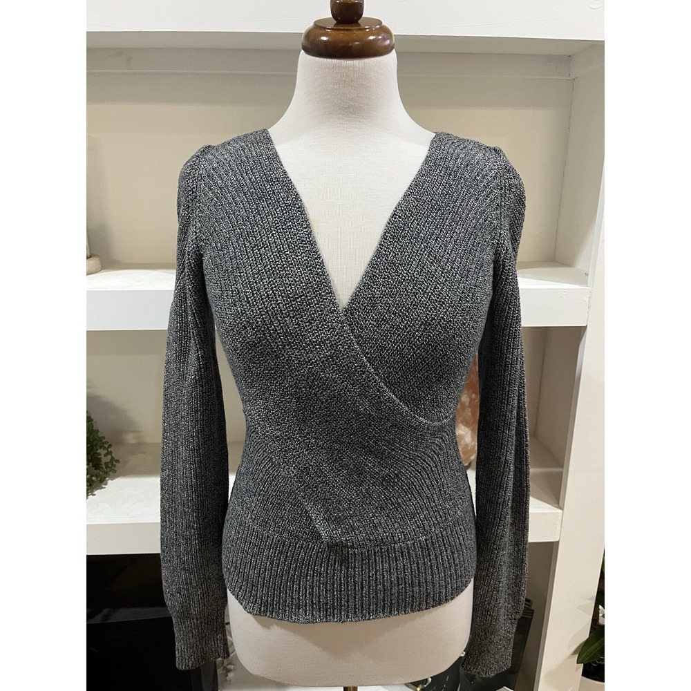 Tome NYC Gray Knit Sweater Women's Small Open Back Ribbed Merino Wool